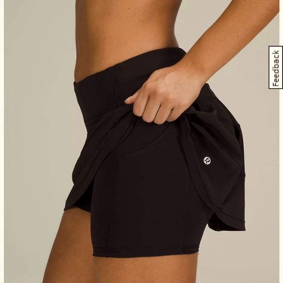 Lululemon Black Tennis Skirt Womens Black Size 10 Reflective Skort Athleisure - Picture 1 of 7